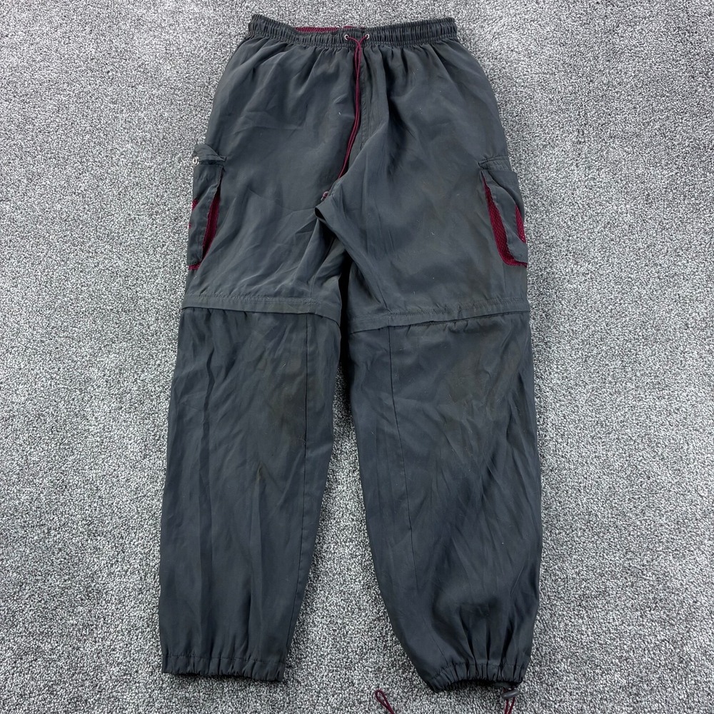 Vintage Y2K Generation‎ One Cargo Pants Mens S Gray Baggy Wide Convertible Rave